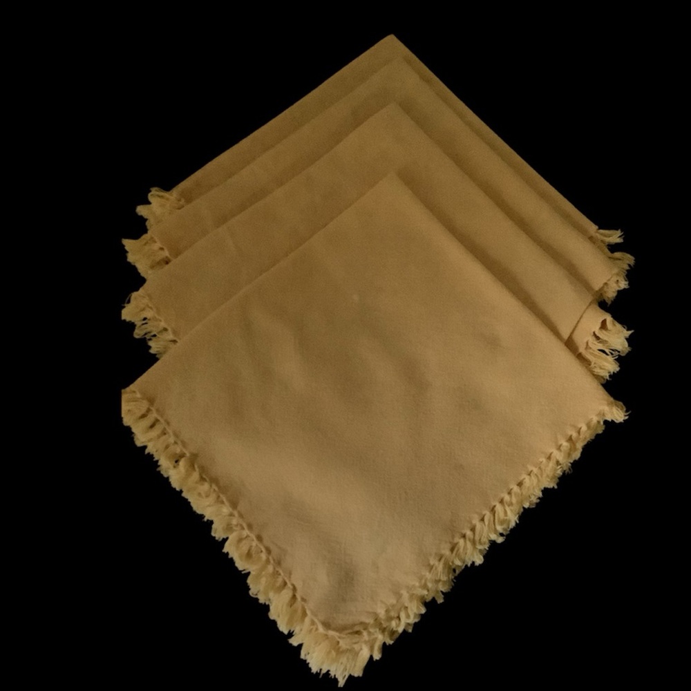 Vintage April Cornell Fringed Napkins Set of 4